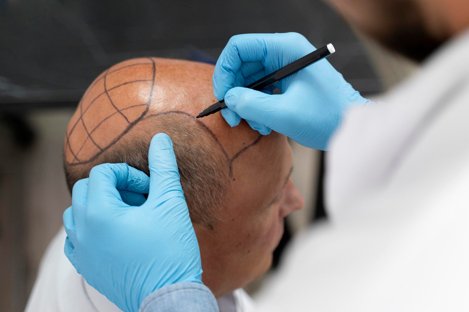 male going through follicular unit extraction process scaled